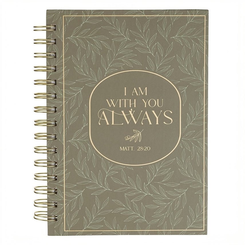Journal Spiral Green I Am with You Always Matt. 28:20 - Jimberly's Boutique-Olive Branch-Mississippi
