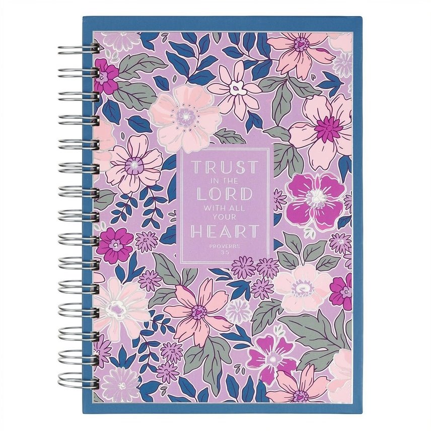 Journal Spiral Purple Floral Trust In The Lord Prov. 3:5 - Jimberly's Boutique-Olive Branch-Mississippi