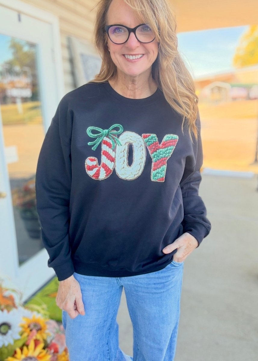 Joy Faux Yarn Sweatshirt - sweatshirt - Jimberly's Boutique - Olive Branch - Mississippi