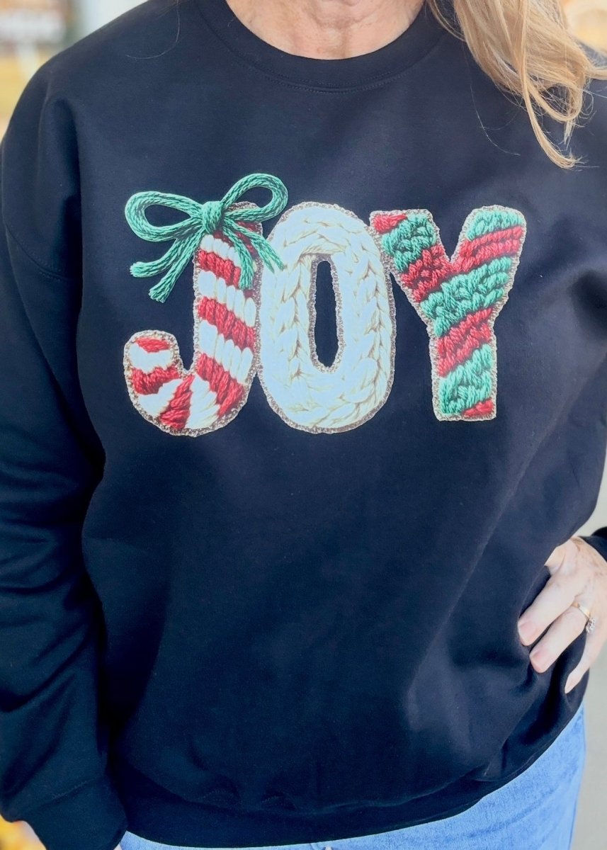 Joy Faux Yarn Sweatshirt - sweatshirt - Jimberly's Boutique - Olive Branch - Mississippi