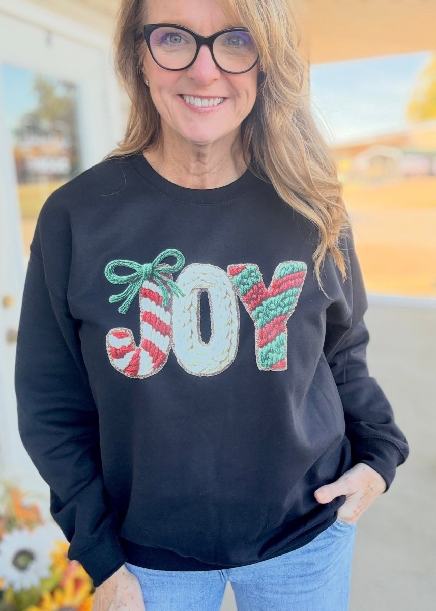 Joy Faux Yarn Sweatshirt - sweatshirt - Jimberly's Boutique - Olive Branch - Mississippi