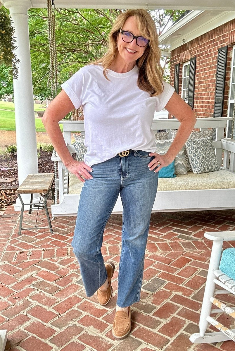 Judy Blue Jeans | Amory | Mid Rise | Tummy Control | Straight Leg | Med Wash - jeans - Jimberly's Boutique - Olive Branch - Mississippi