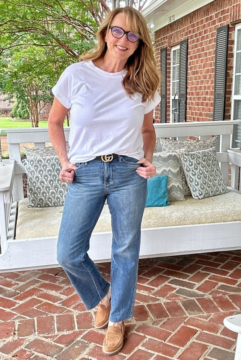Judy Blue Jeans | Amory | Mid Rise | Tummy Control | Straight Leg | Med Wash - jeans - Jimberly's Boutique - Olive Branch - Mississippi