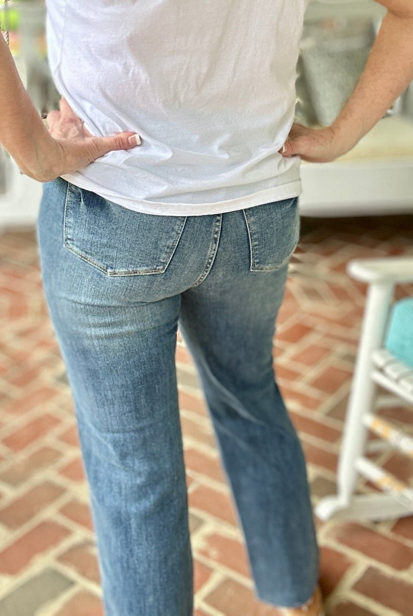 Judy Blue Jeans | Amory | Mid Rise | Tummy Control | Straight Leg | Med Wash - jeans - Jimberly's Boutique - Olive Branch - Mississippi