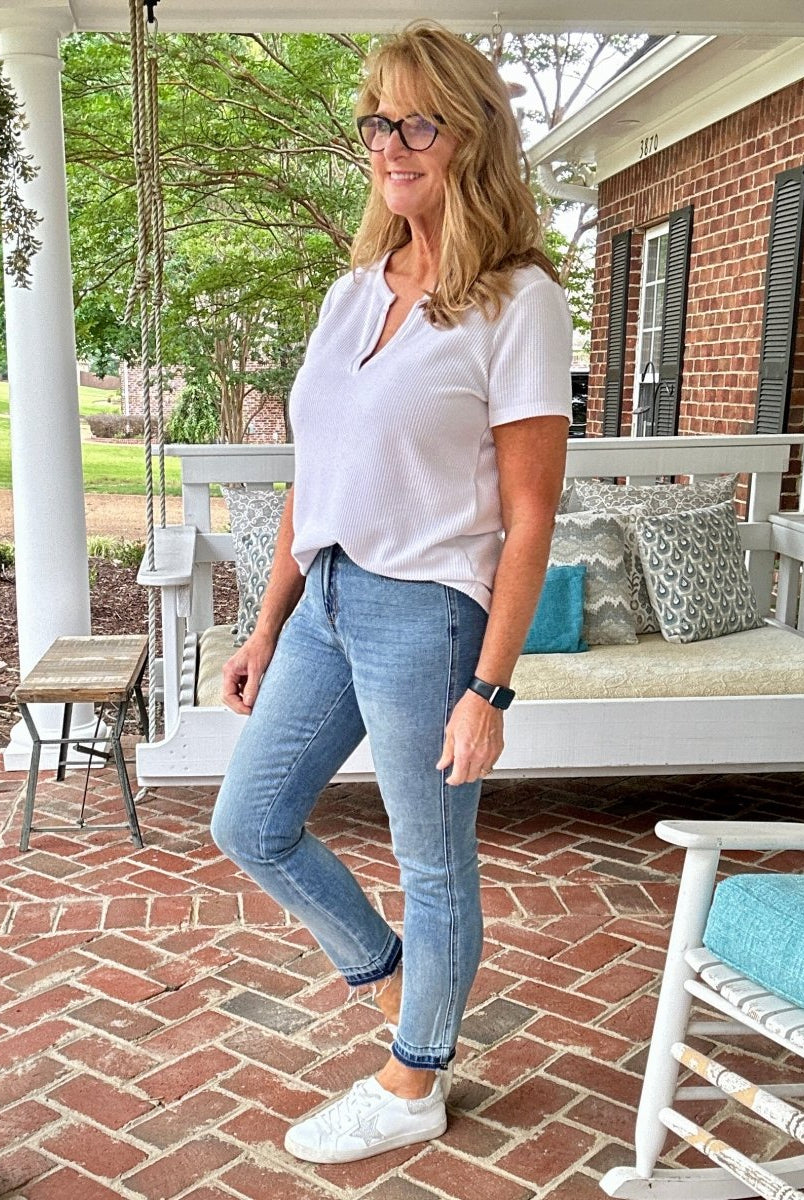 Judy Blue | Mid Rise | Rigid Magic | Boyfriend Denim - Judy Blue Jeans - Jimberly's Boutique - Olive Branch - Mississippi