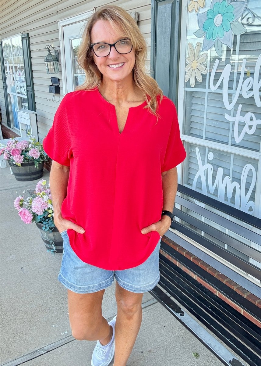 Keep It Classy Top - Red - Shirts & Tops - Jimberly's Boutique - Olive Branch - Mississippi