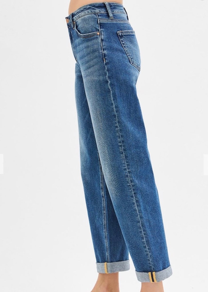 Kemper Mid Rise Boyfriend Roll Up Jeans | Risen - risen jeans -Jimberly's Boutique-Olive Branch-Mississippi