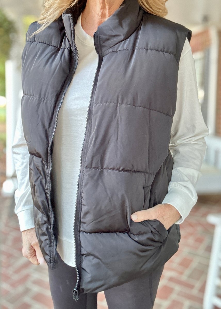 Ladies Black Puffer Vest (S - 3X) - Puffer vest - Jimberly's Boutique - Olive Branch - Mississippi