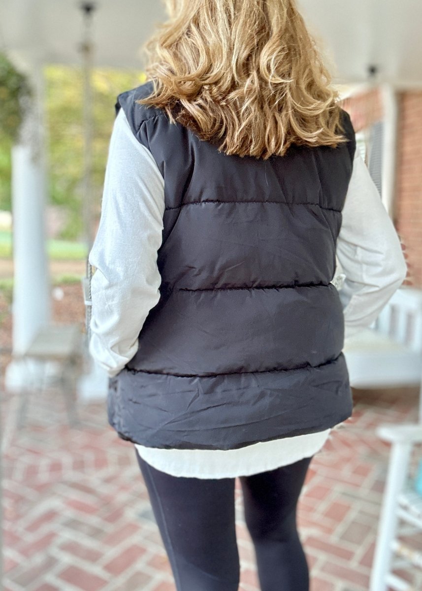 Ladies Black Puffer Vest (S - 3X) - Puffer vest - Jimberly's Boutique - Olive Branch - Mississippi