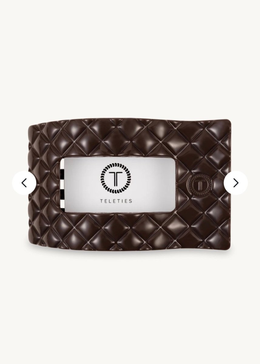 Large Rectangle Flat Hair Clip - Truly Taupe Quilted - Flat Hair Clip - Jimberly's Boutique - Olive Branch - Mississippi