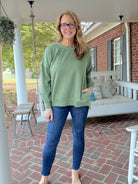 Legacy Hi - Low Hem Fleece Pullover - Olive Green - Casual Sweatshirt - Jimberly's Boutique - Olive Branch - Mississippi