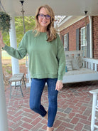 Legacy Hi - Low Hem Fleece Pullover - Olive Green - Casual Sweatshirt - Jimberly's Boutique - Olive Branch - Mississippi