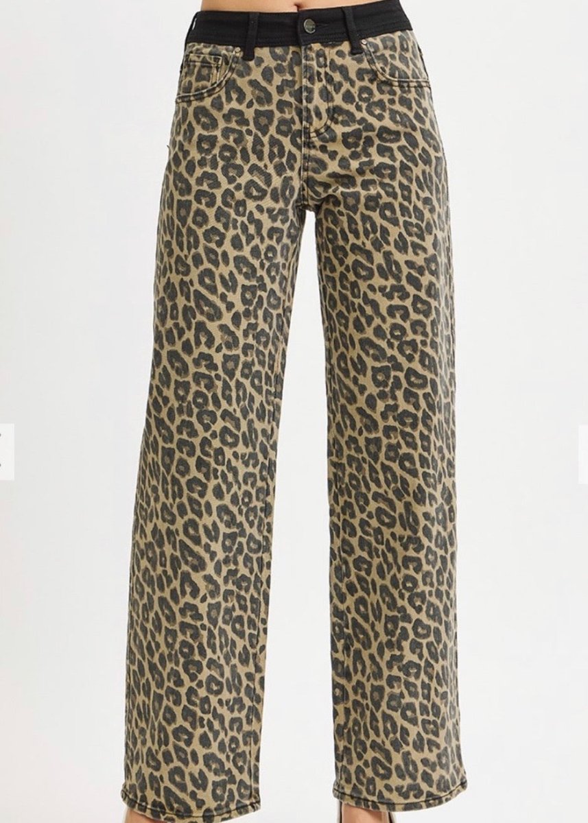 Leopard High Rise Wide Leg Jeans | Risen - risen jeans -Jimberly's Boutique-Olive Branch-Mississippi