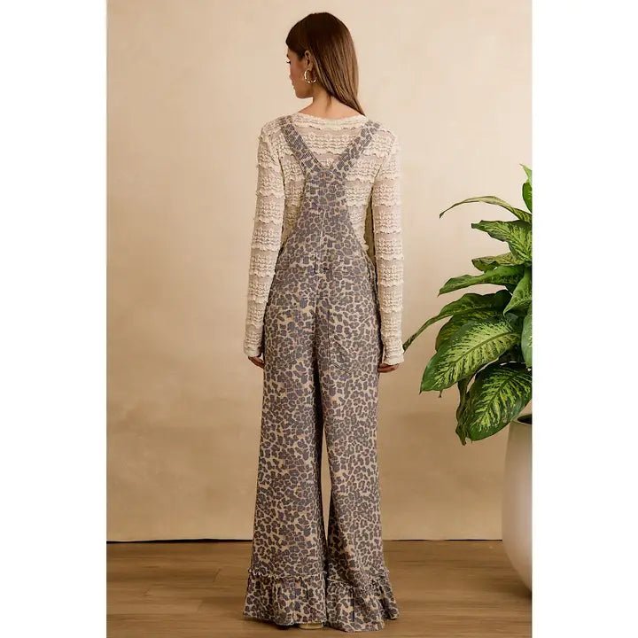 Leopard Print Adjustable Strap Overalls - Jimberly's Boutique-Olive Branch-Mississippi