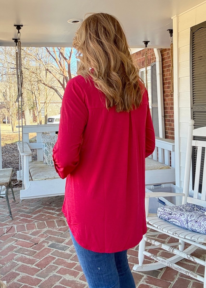 Lizzy Top - Jewel Red - Jimberly's Boutique - Olive Branch - Mississippi