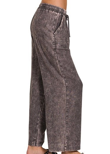 Lucinda Acid Wash Pants - Ash Grey - linen pants - Jimberly's Boutique - Olive Branch - Mississippi