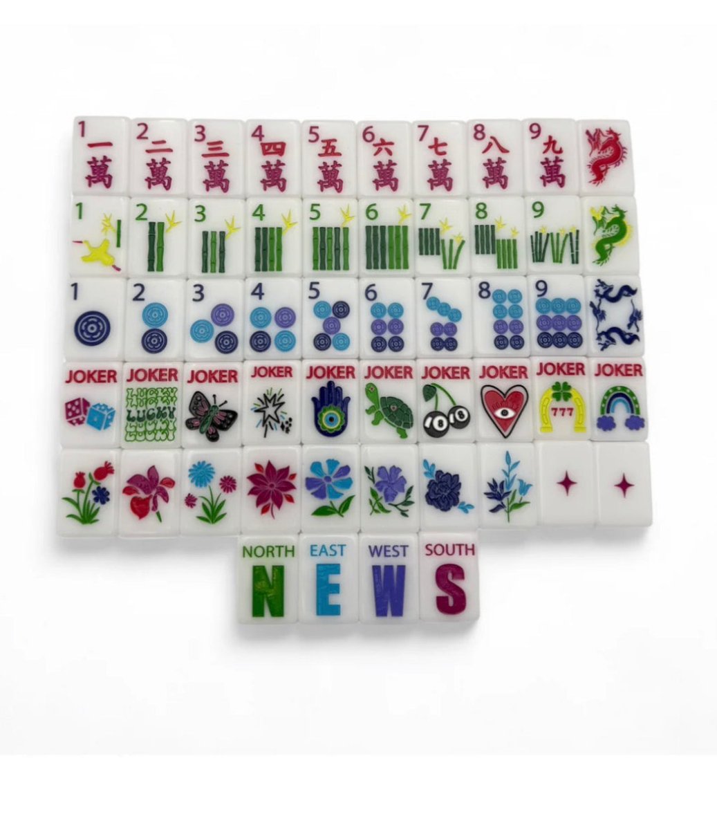 Lucky Charms Bright White Mahjong Tiles | Bespoke - Mahjong Tiles -Jimberly's Boutique-Olive Branch-Mississippi