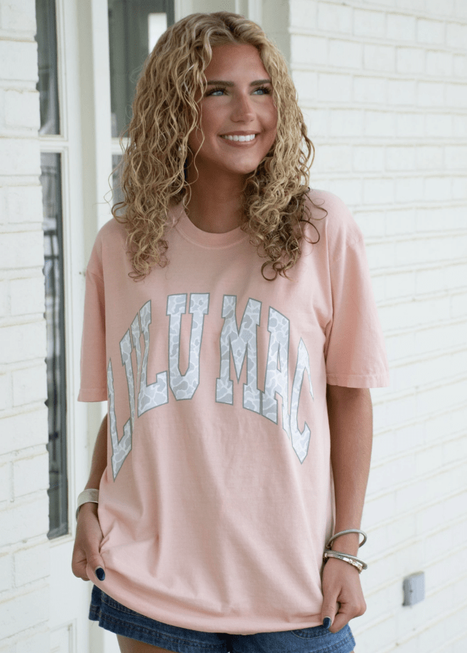 LULU MAC Camo Peachy Tee - LULU MAC Short Sleeve - Jimberly's Boutique - Olive Branch - Mississippi