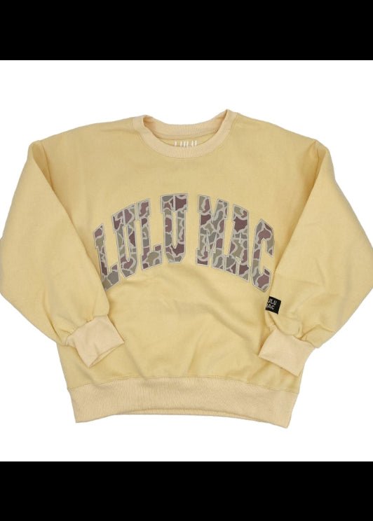 LULU MAC Camo Sweatshirt - Butter - LULU MAC Sweatshirt - Jimberly's Boutique - Olive Branch - Mississippi