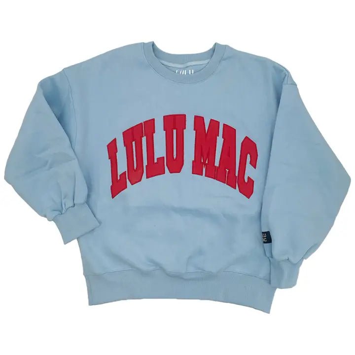 LULU MAC Sweatshirt - Light Blue/Red Stitch - LULU MAC Sweatshirt -Jimberly's Boutique-Olive Branch-Mississippi