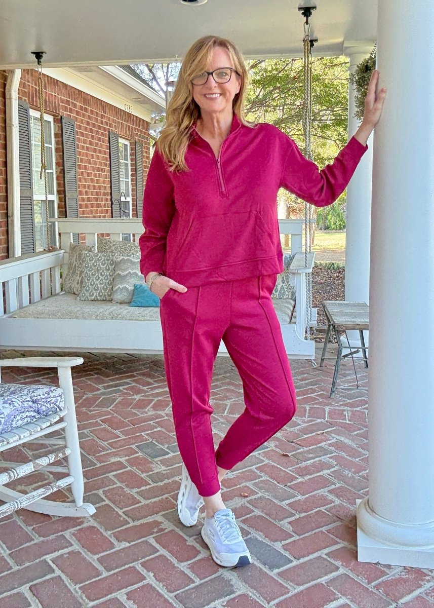 Luna Jogger Set - Cabernet - jogger set - Jimberly's Boutique - Olive Branch - Mississippi