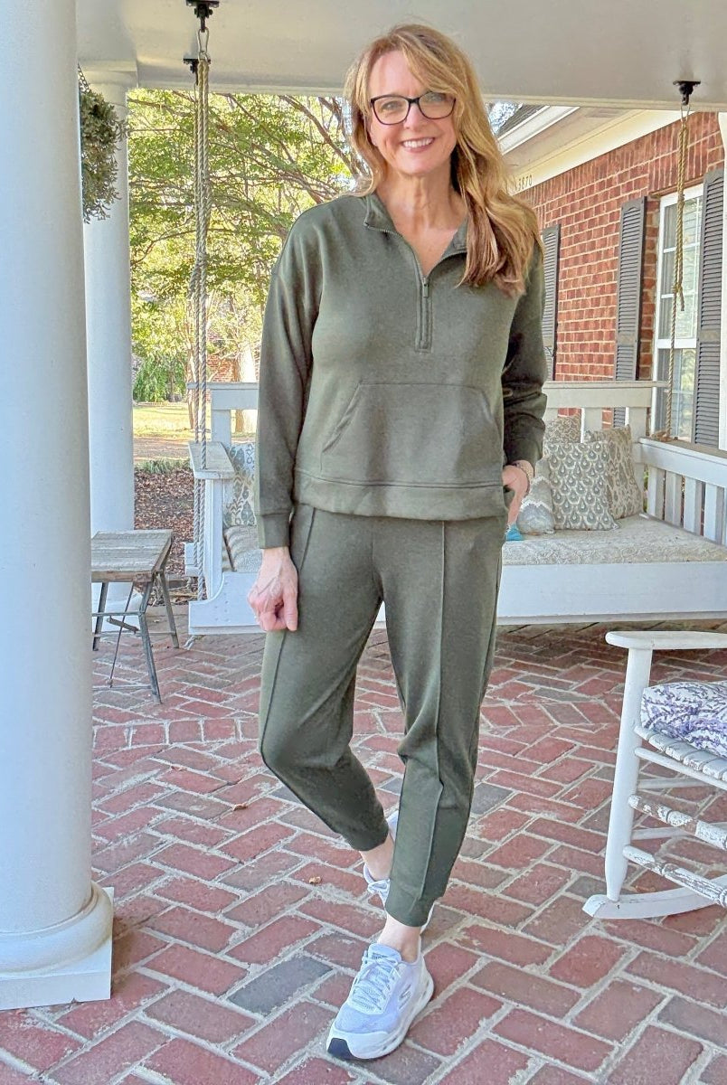 Luna Jogger Set - Dk Olive - jogger set - Jimberly's Boutique - Olive Branch - Mississippi