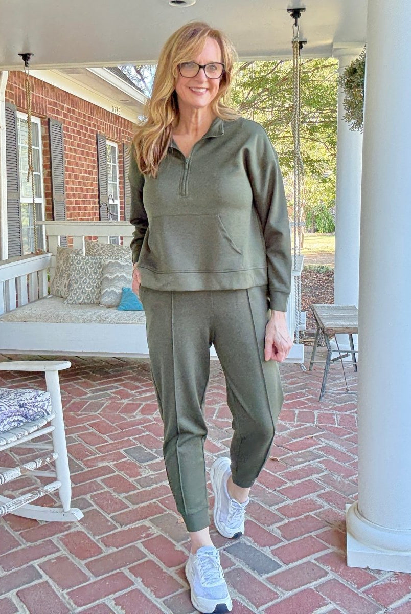 Luna Jogger Set - Dk Olive - jogger set - Jimberly's Boutique - Olive Branch - Mississippi