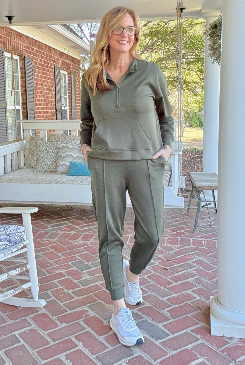Luna Jogger Set - Dk Olive - jogger set - Jimberly's Boutique - Olive Branch - Mississippi