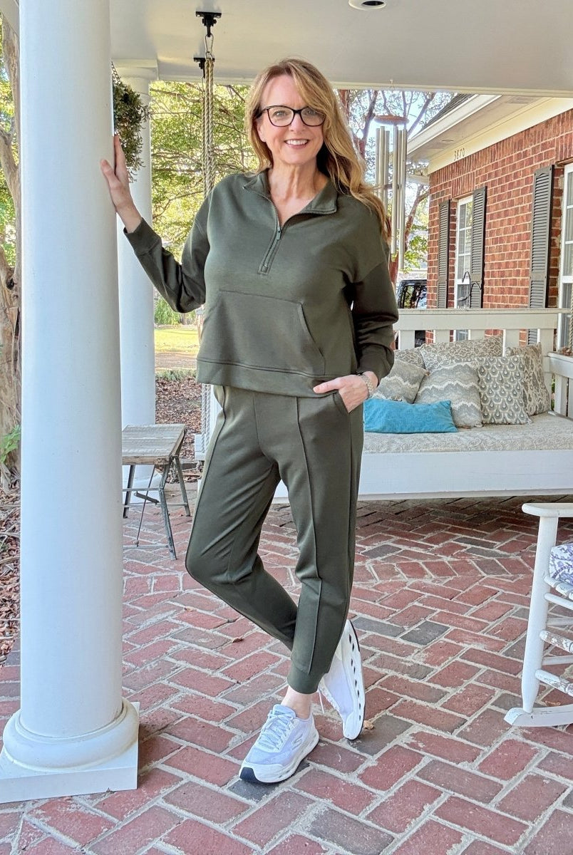 Luna Jogger Set - Dk Olive - jogger set - Jimberly's Boutique - Olive Branch - Mississippi