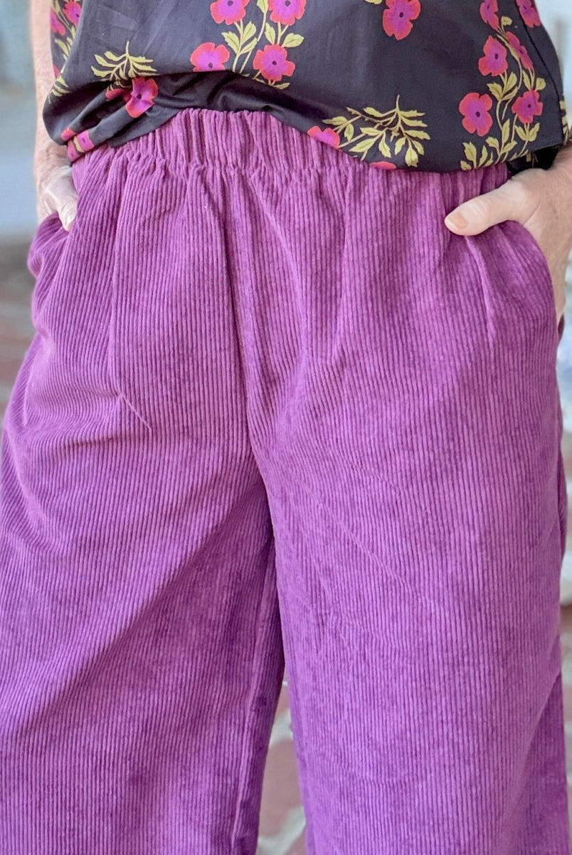 Lydia Corduroy Pants - Eggplant - corduroy pants - Jimberly's Boutique - Olive Branch - Mississippi