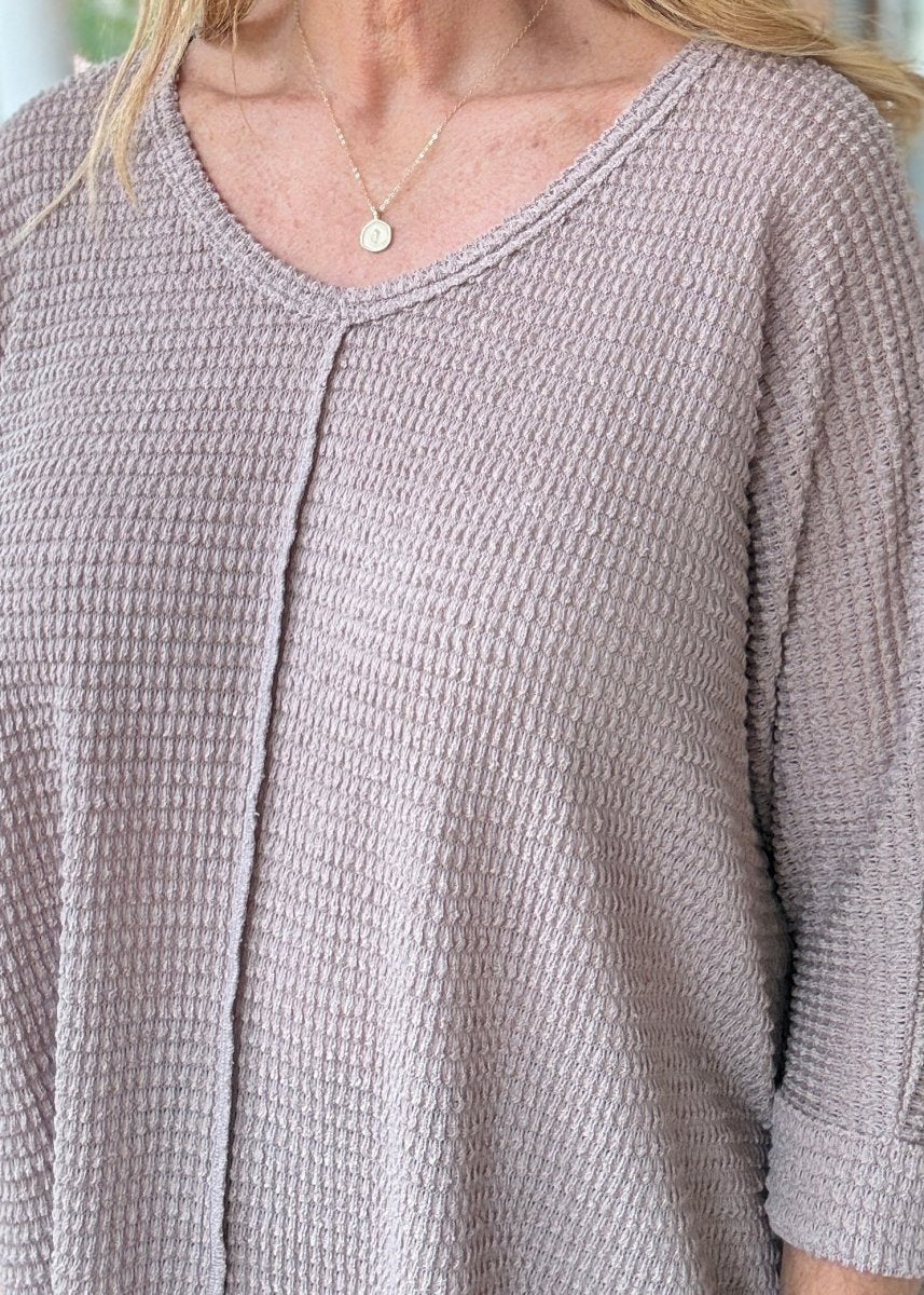 Macie 3/4 Sleeve Sweater - Lt Mocha - sweater -Jimberly's Boutique-Olive Branch-Mississippi