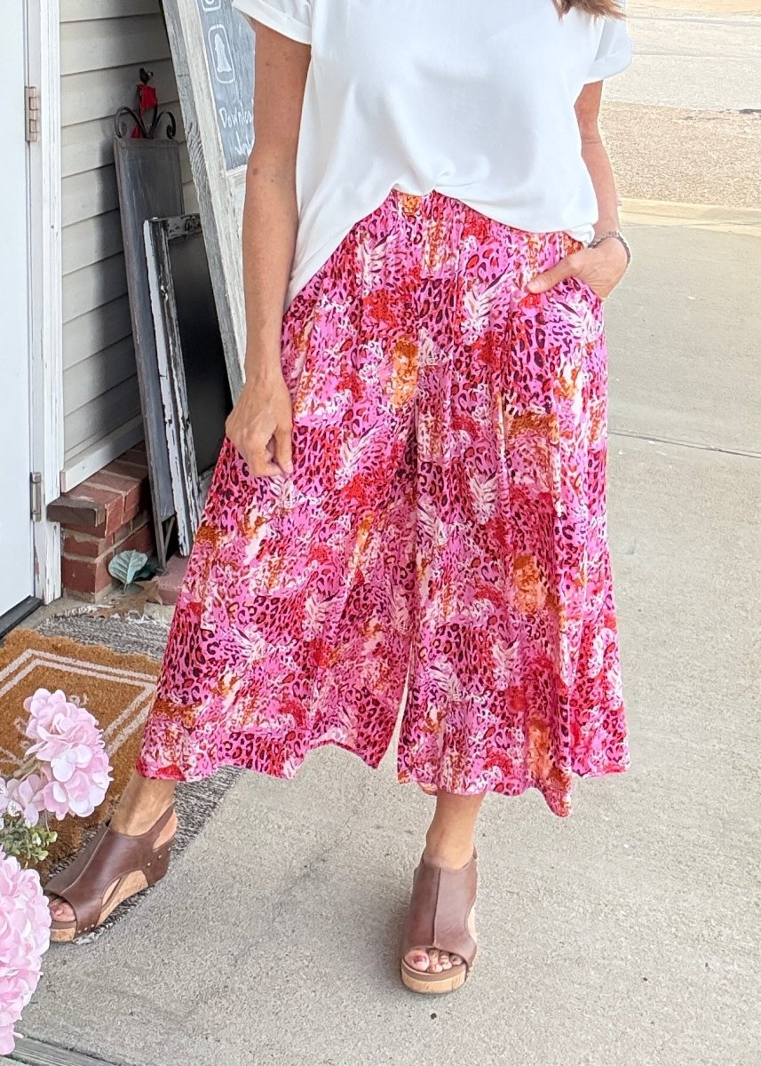 Magenta Mix Wide Leg Pants - Casual Pants - Jimberly's Boutique - Olive Branch - Mississippi