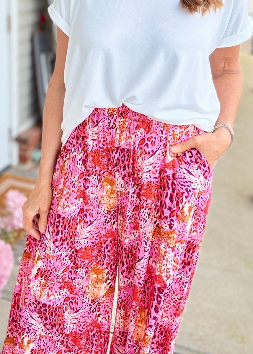 Magenta Mix Wide Leg Pants - Casual Pants - Jimberly's Boutique - Olive Branch - Mississippi