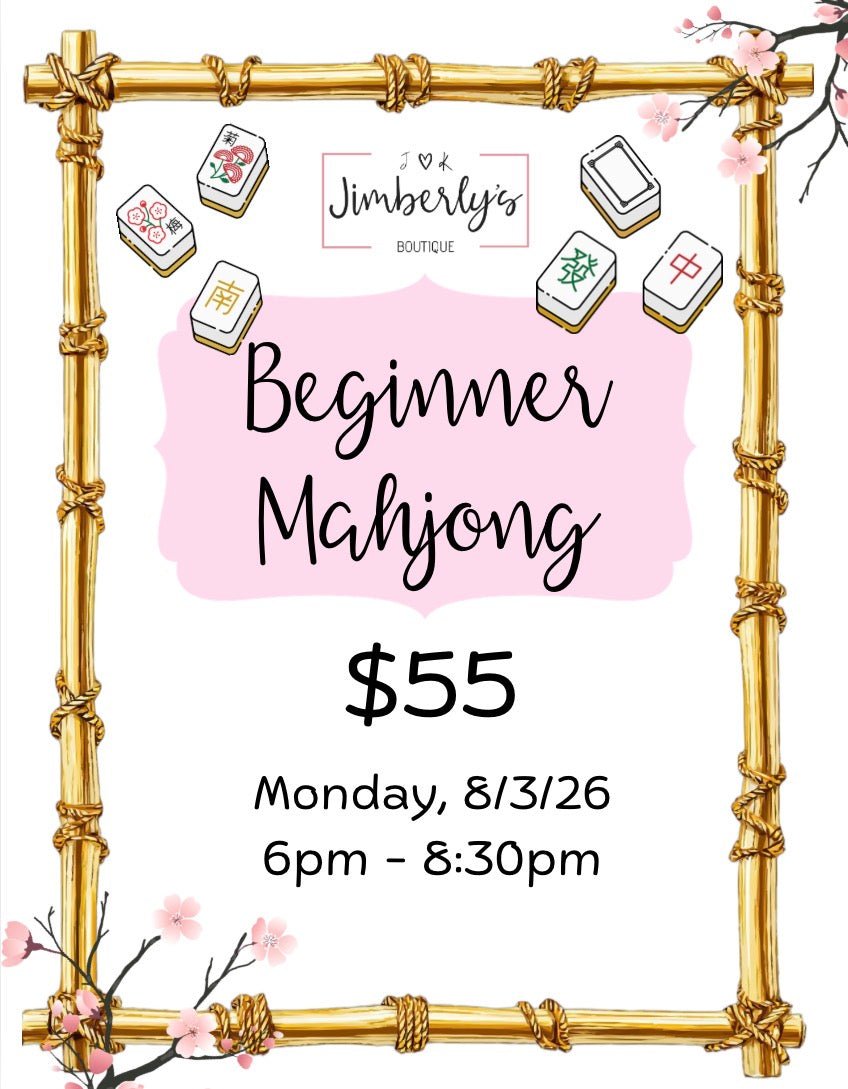 Mahjong - Beginner Class - Monday 8/3/26 - Mahjong Beginner -Jimberly's Boutique-Olive Branch-Mississippi