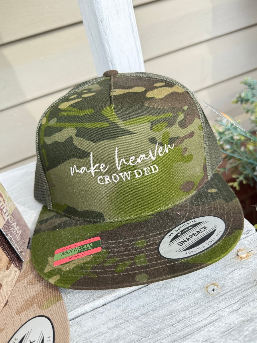 Make Heaven Crowded Camo Structured Trucker Cap/Hat - Trucker Cap - Jimberly's Boutique - Olive Branch - Mississippi