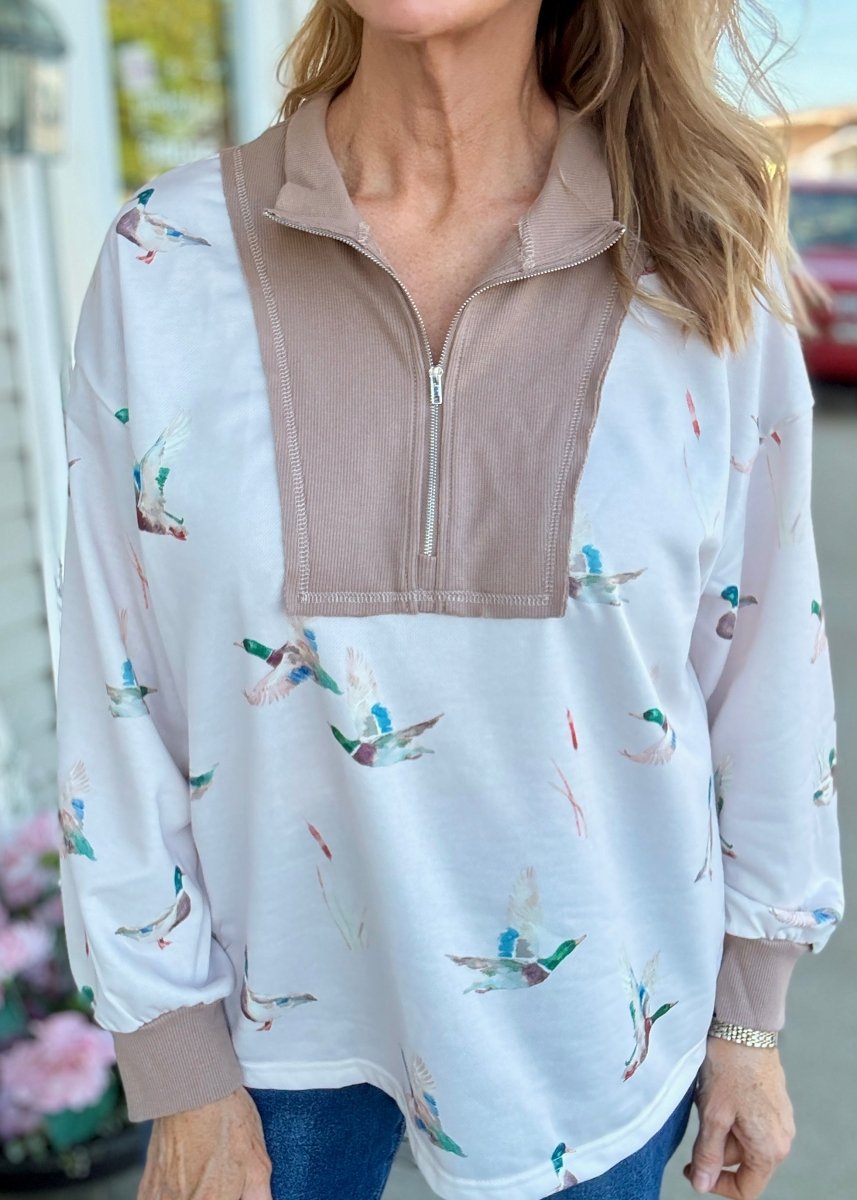 Mallard Print Tunic Top - Mallard Top -Jimberly's Boutique-Olive Branch-Mississippi
