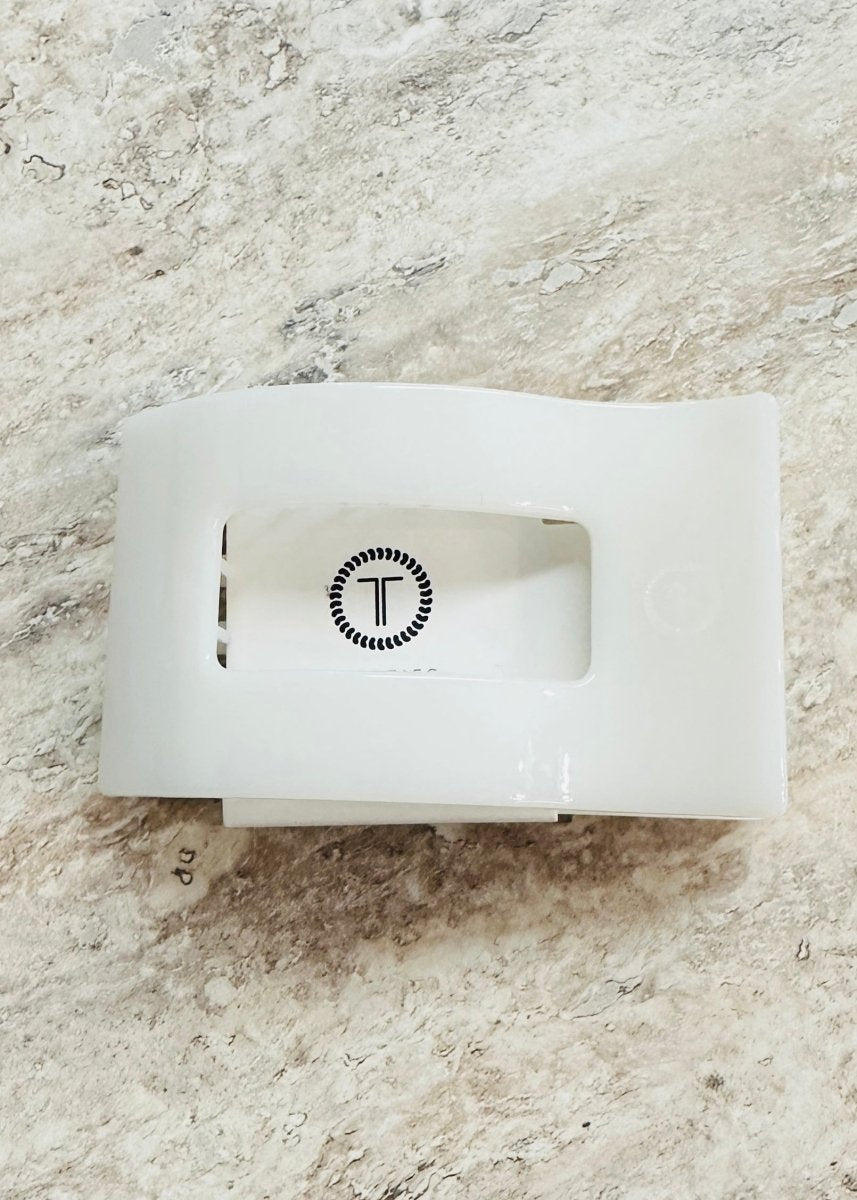 Medium Rectangle Flat Hair Clip - Coconut White - Flat Hair Clip - Jimberly's Boutique - Olive Branch - Mississippi