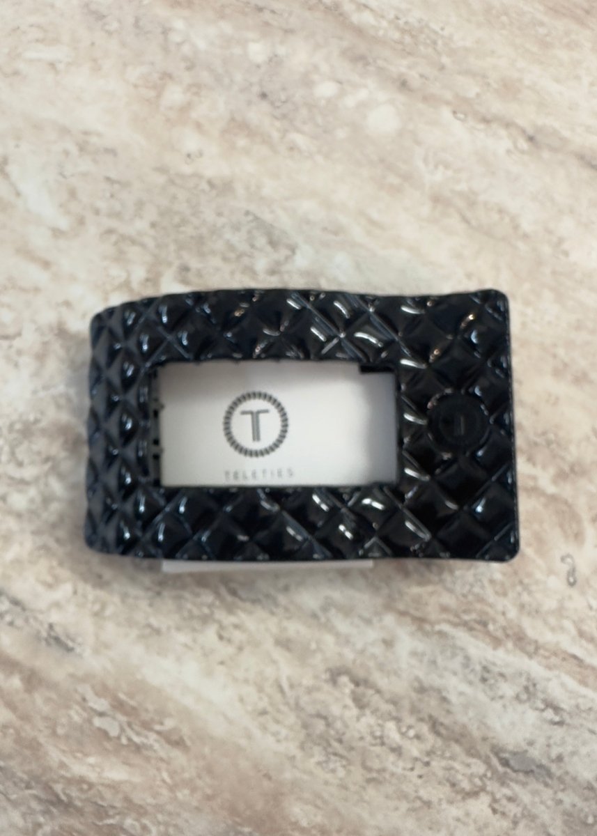 Medium Rectangle Flat Hair Clip - Jet Black Quilted - Flat Hair Clip - Jimberly's Boutique - Olive Branch - Mississippi