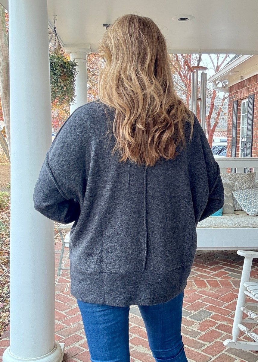Melange Oversized Sweater - Black - sweater - Jimberly's Boutique - Olive Branch - Mississippi