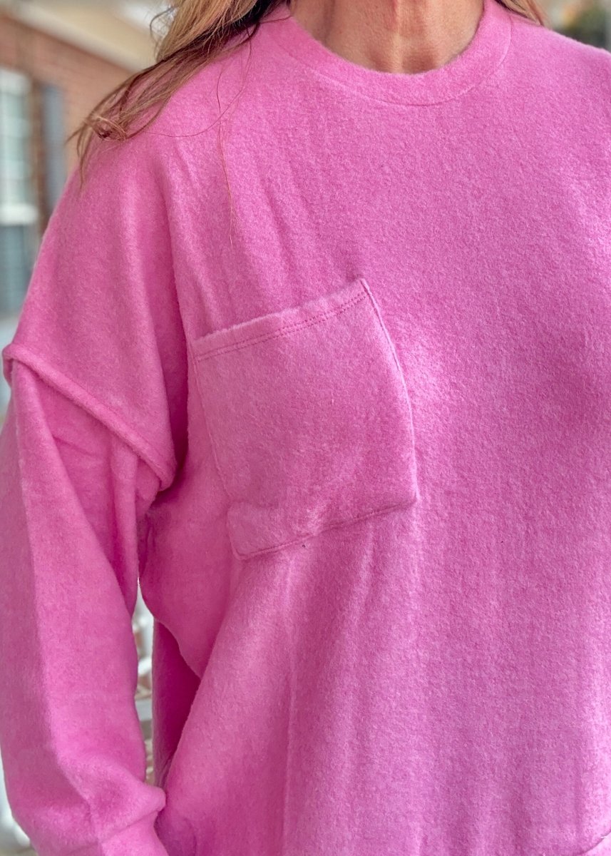 Melange Oversized Sweater - Candy Pink - sweater - Jimberly's Boutique - Olive Branch - Mississippi