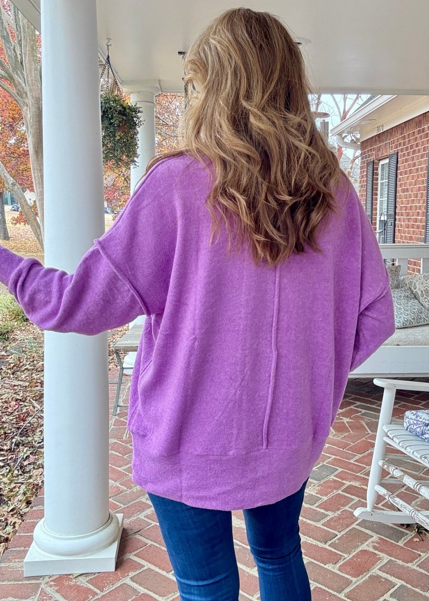 Melange Oversized Sweater - Violet - sweater - Jimberly's Boutique - Olive Branch - Mississippi
