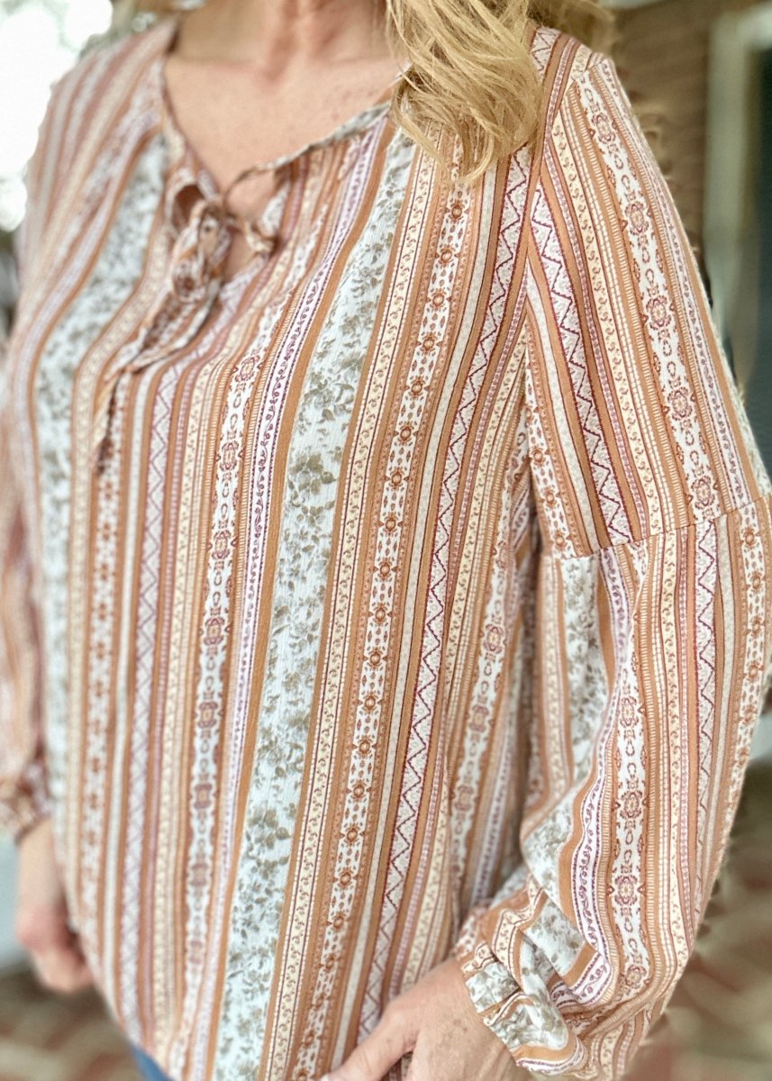 Memorable Moment Long Sleeve Top - Light Rust - Shirts & Tops - Jimberly's Boutique - Olive Branch - Mississippi