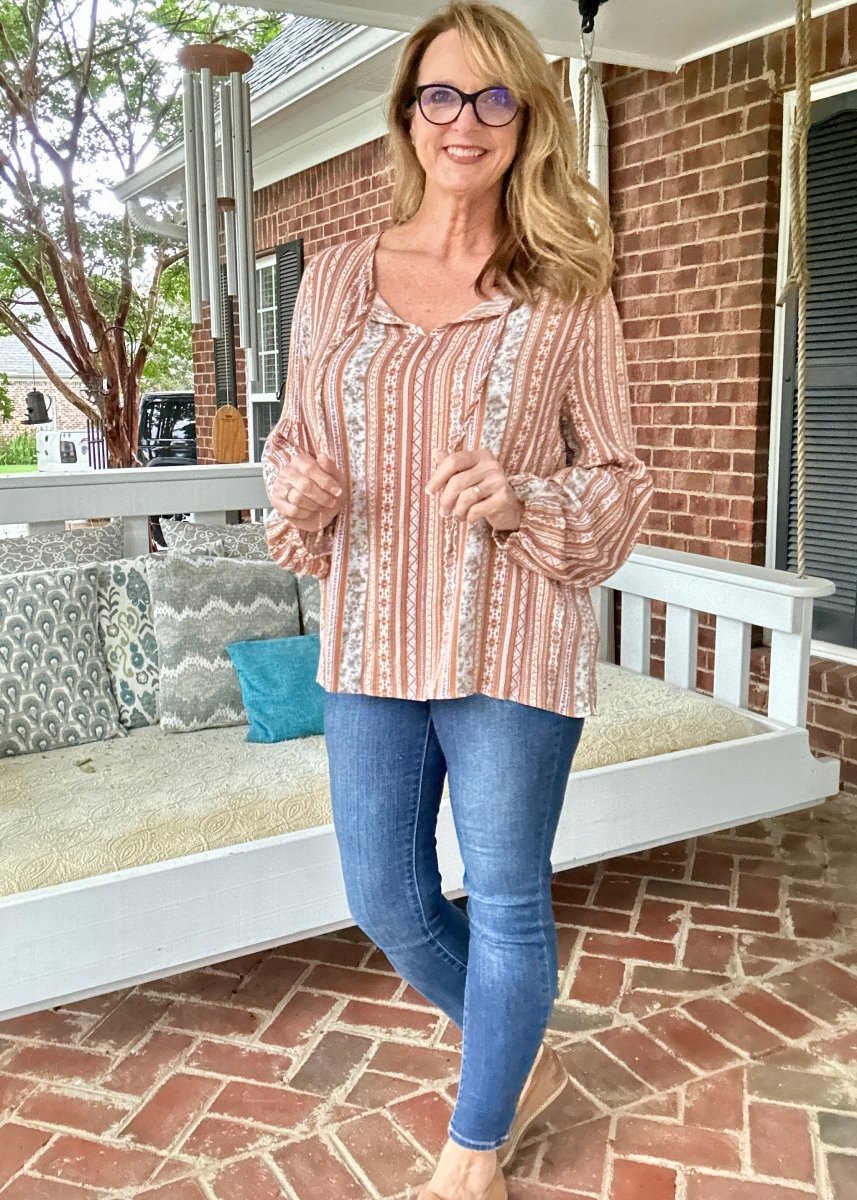 Memorable Moment Long Sleeve Top - Light Rust - Shirts & Tops - Jimberly's Boutique - Olive Branch - Mississippi