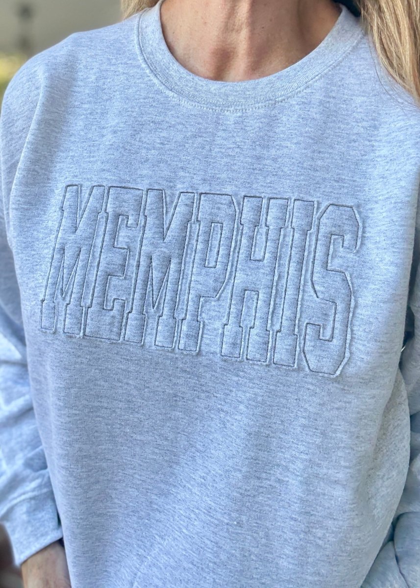 MEMPHIS Tone on Tone Applique' Sweatshirt - Jimberly's Boutique - Olive Branch - Mississippi