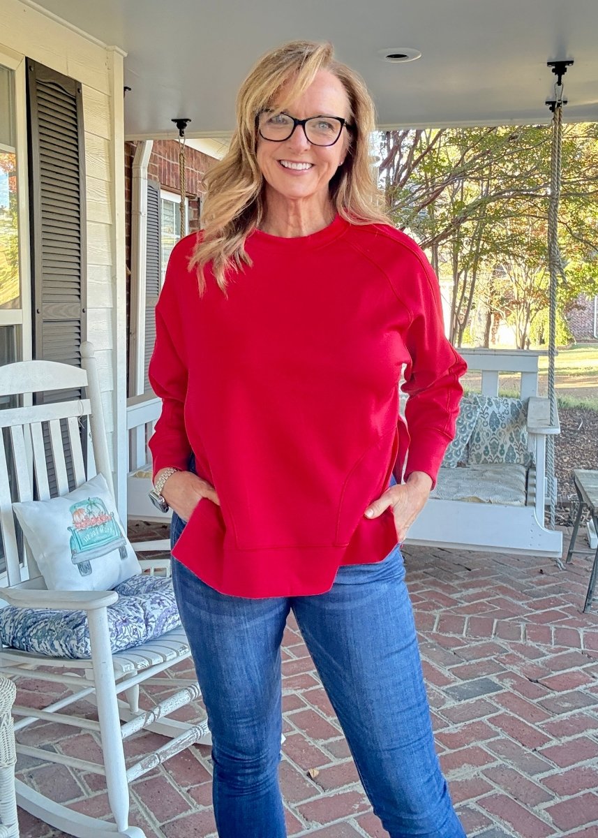 Millie Scuba Pullover - Ruby - pullover - Jimberly's Boutique - Olive Branch - Mississippi