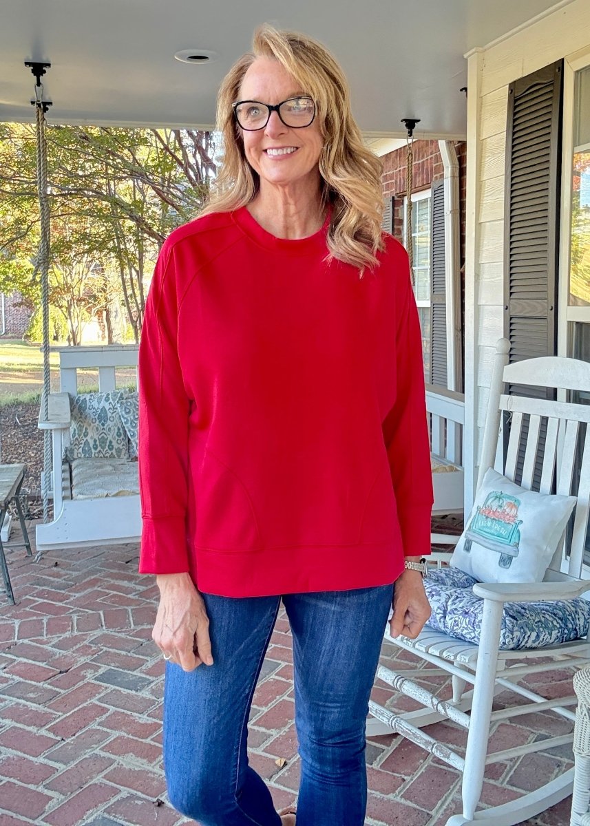 Millie Scuba Pullover - Ruby - pullover - Jimberly's Boutique - Olive Branch - Mississippi