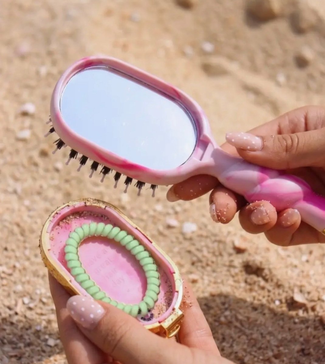 Mini Boar Brush – Pinch Me Pink | TELETIES - Teleties Hair Brush -Jimberly's Boutique-Olive Branch-Mississippi