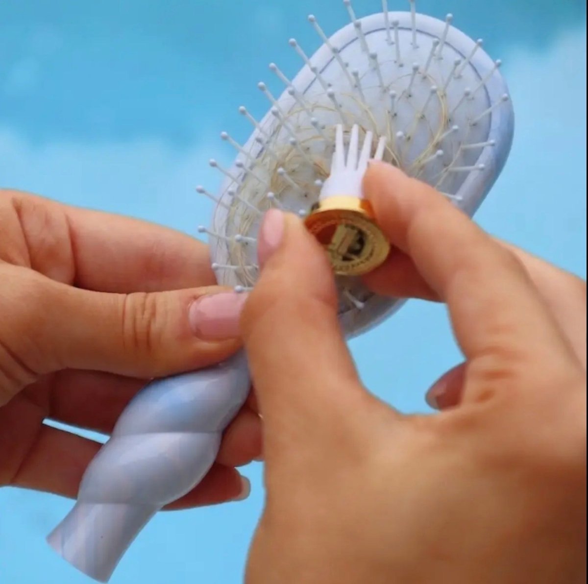 Mini Detangler Brush For Medium Hair - Tide & True Blue - Teleties Hair Brush -Jimberly's Boutique-Olive Branch-Mississippi