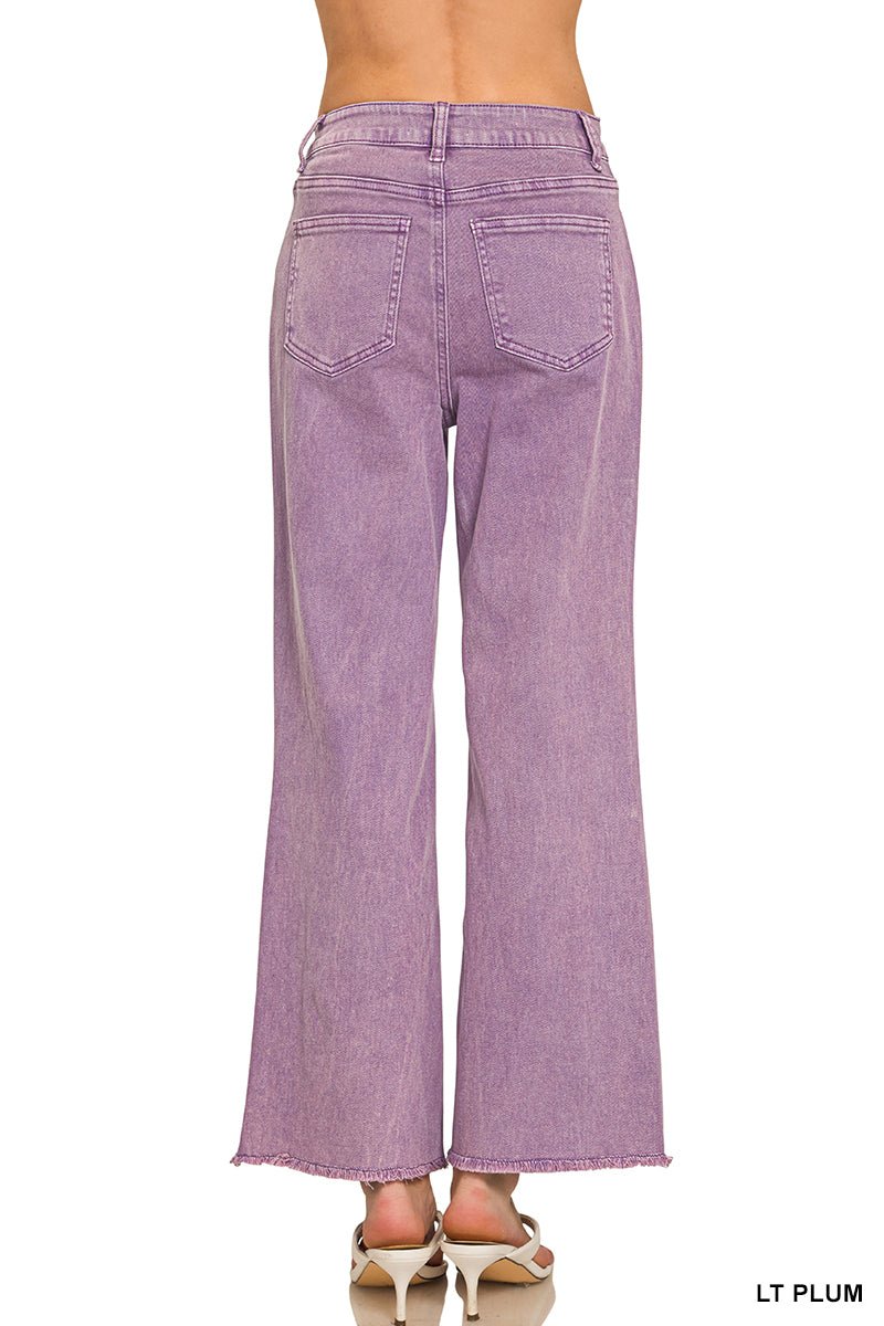Mobile Acid Wash Straight Wide Pants - Lt Plum - casual pants - Jimberly's Boutique - Olive Branch - Mississippi