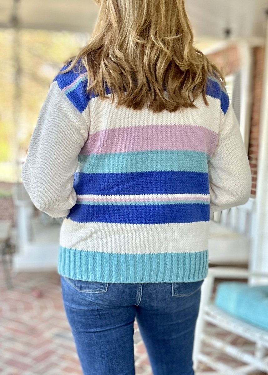 Mock Neck Striped Sweater | Easel - Easel Sweater - Jimberly's Boutique - Olive Branch - Mississippi
